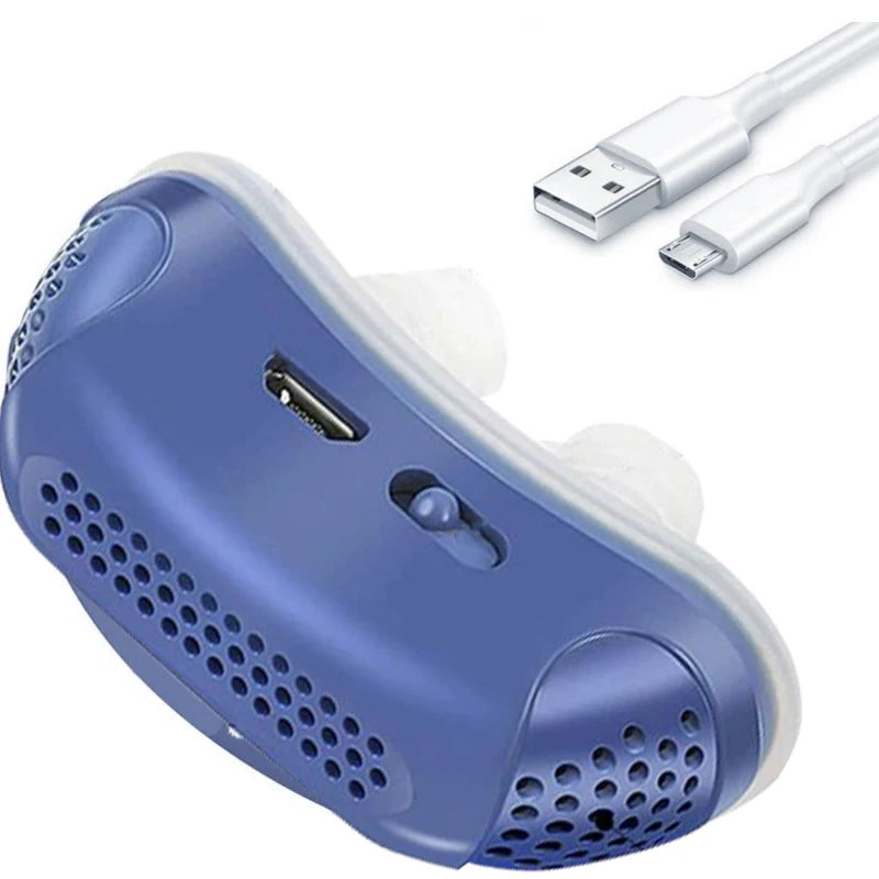 Anti Snoring Devices Upgraded Adjustable Wind Speed Electric Snoring Solution Snore Reducing Anti Snore Stopper Blue