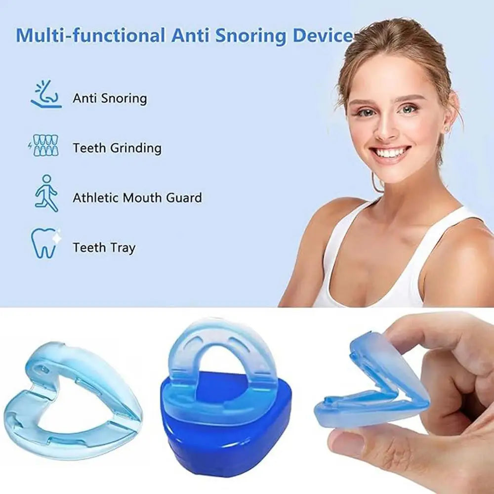 Anit-Snore Mouthpiece Soft Silicone Portable Anti Snore Device That Work Sleep Stop Apnea Mouth Guard Stopper For Men Women
