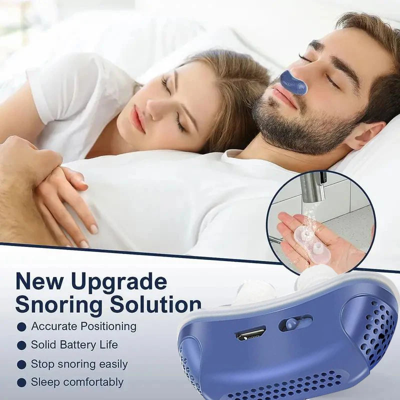 Anti Snoring Devices Upgraded Adjustable Wind Speed Electric Snoring Solution Snore Reducing Anti Snore Stopper Blue